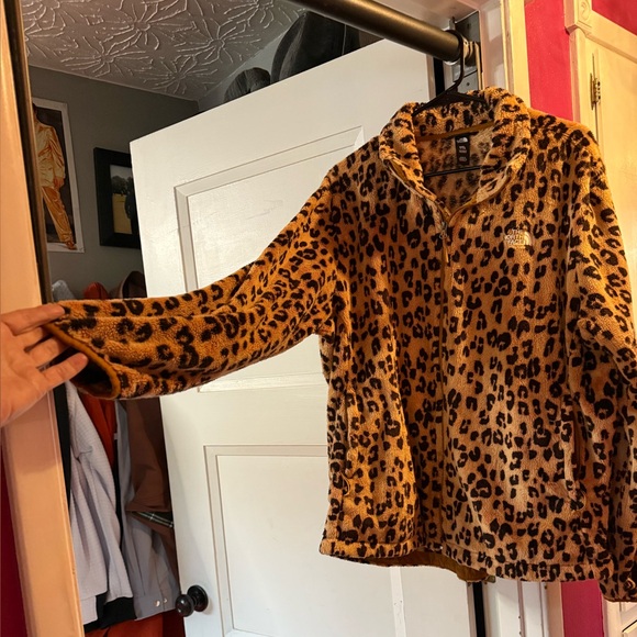 The North Face Tan and Black Animal Fleece Print Jacket - Picture 2 of 7